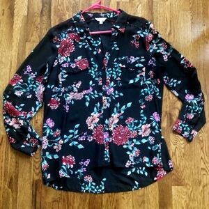 Floral Black Women's Top